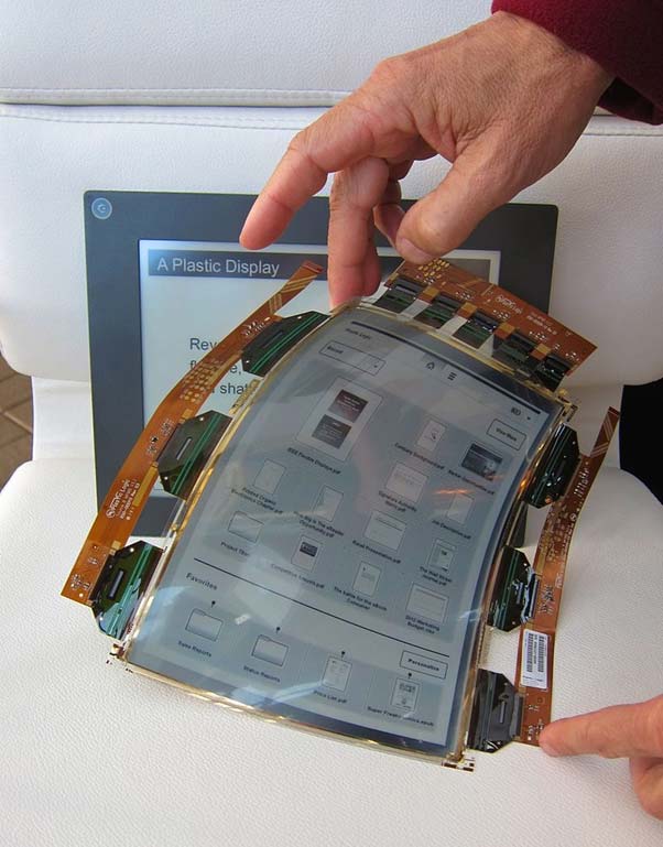 An example of a flexible display, created by Plastic Logic. 