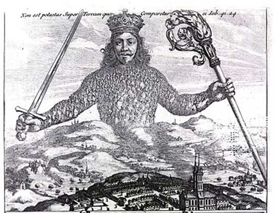 Leviathan by Thomas Hobbes; engraving by Abraham Bosse