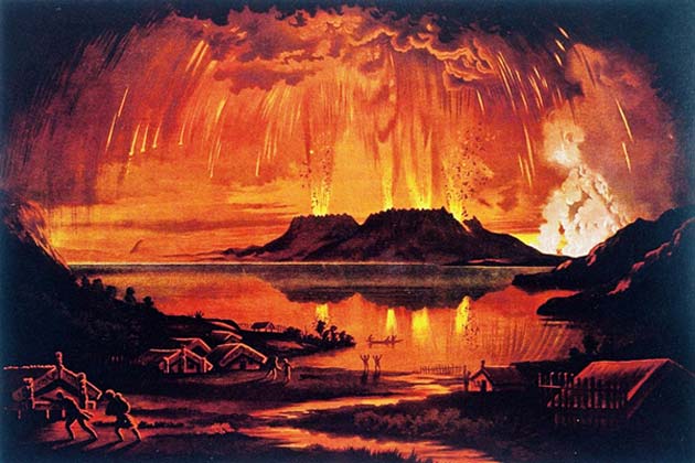 Mount Tarawera in Eruption by Charles Blomfield.