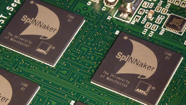 The SpiNNaker board. (Source: APT Group, University of Manchester)