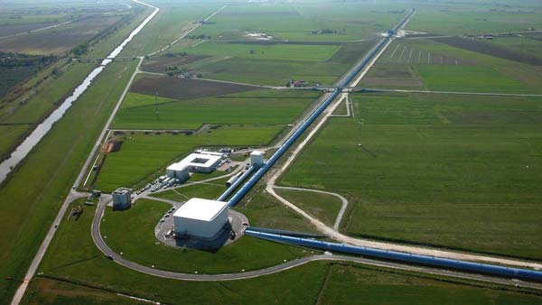 Gravitational wave observatories, like this one in Italy, use giant arms to measure tiny ripples in the fabric of space-time. The Virgo collaboration/CCO 1.0