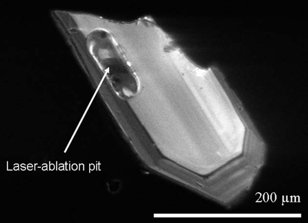 Zircon – which can be cut by lasers even at the micrometric scale – can be important in geochronological studies. (Source: Wikimedia Commons)