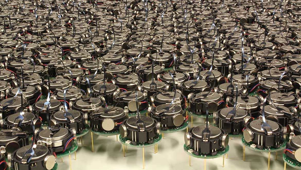Kilobot is a thousand robot swarm developed at Harvard University.