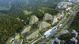 A rendering of the upcoming "forest city" in Liuzhou, China. Photo by Stefano Boeri Architetti