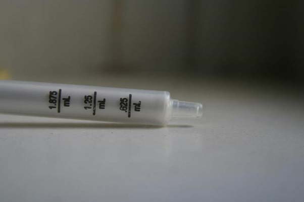 Medicine syringe for a baby. (NIH)